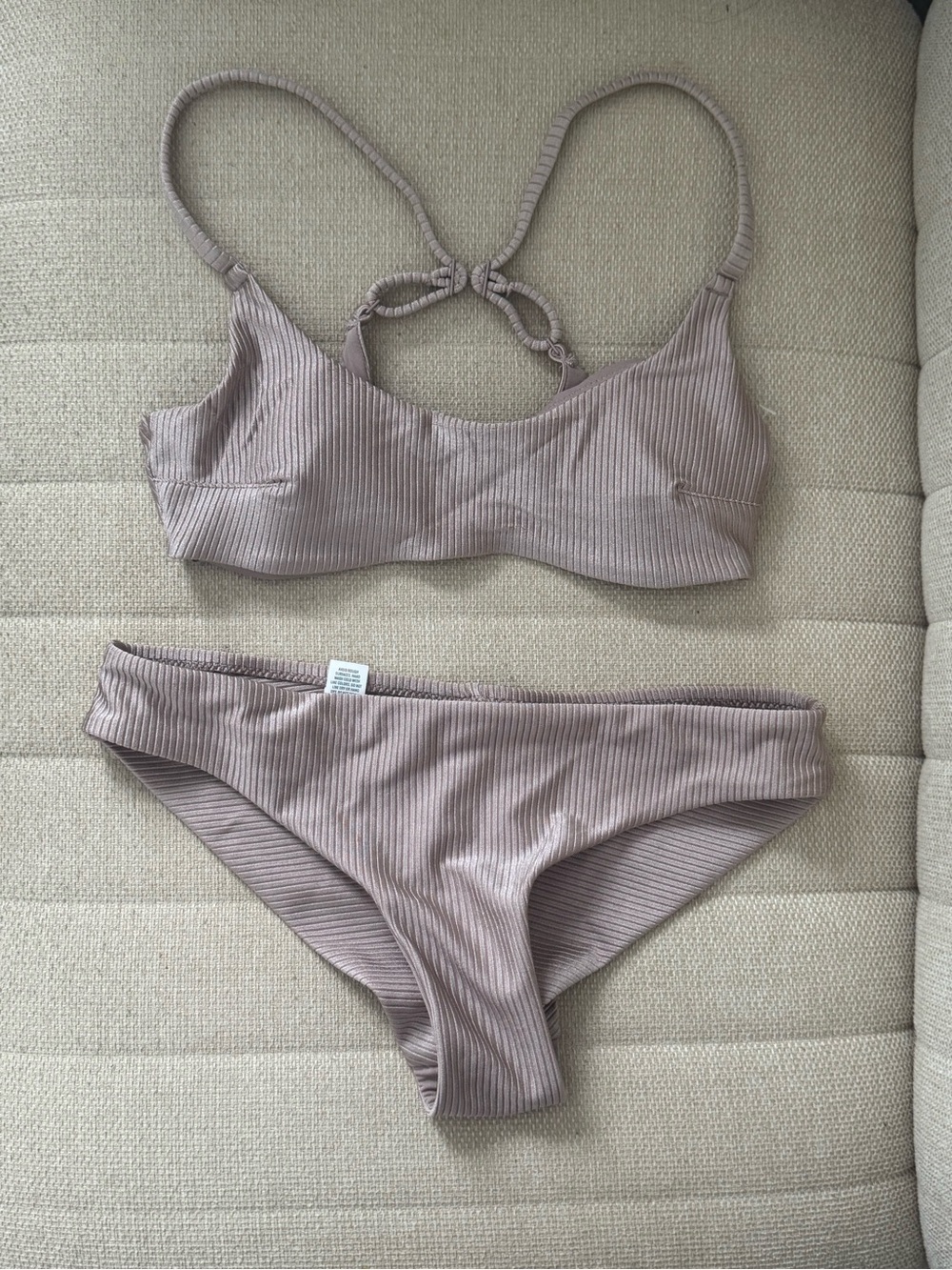 aerie Ribbed Bikini Set in Mauve